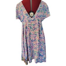 Matilda Jane Colorful Floral Oversized Flowy Tunic Blouse Size XL Women's