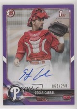 2018 Bowman Prospect Auto Purple 62/250 Edgar Cabral #PA-EC Auto 0g4
