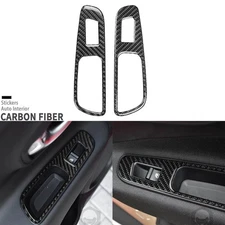Real Carbon Fiber Rear Window Lift Switch Panel Cover For Jeep Renegade 2014-23