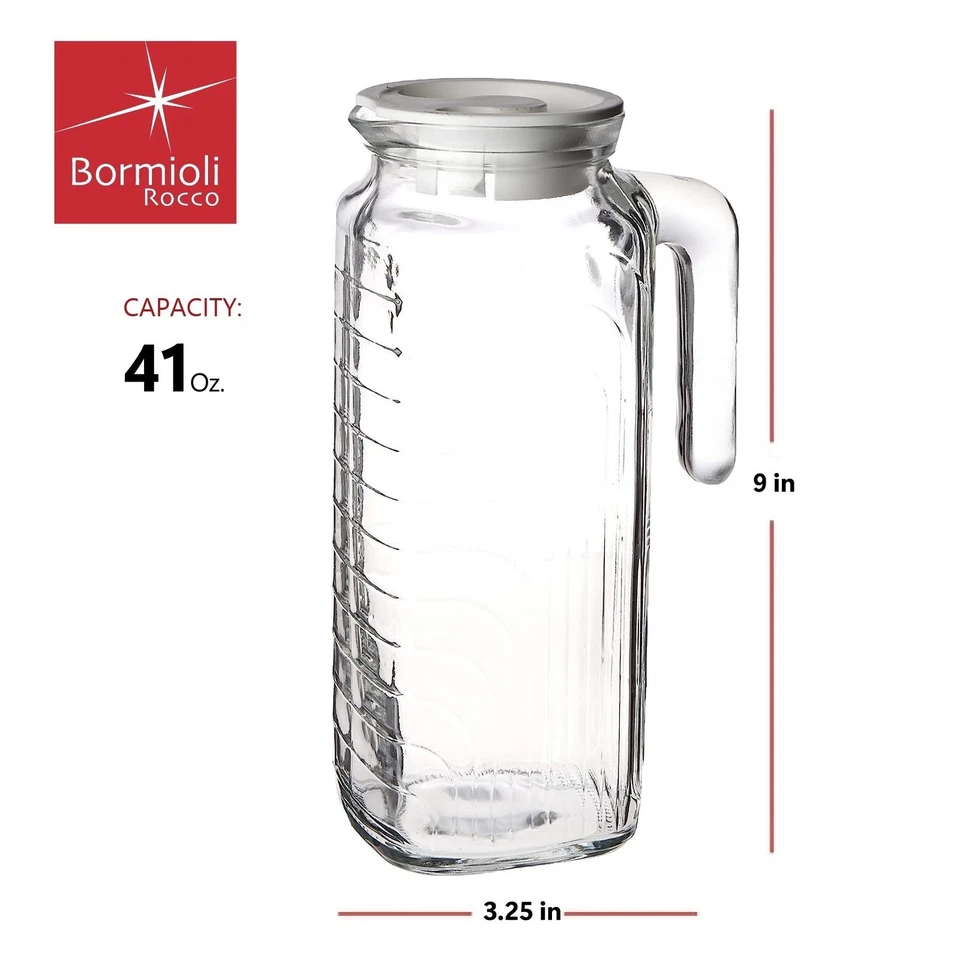 Jarra de gelo Bormioli Rocco, tapa blanca - 41 OZ - sin BPA, apta para lavavajillas Foto 2 de 4