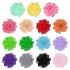 Chiffon Fiori Cucito Tessuto Appliques Artigianali Confezione da 4 Pollici e 15 e Multicolore