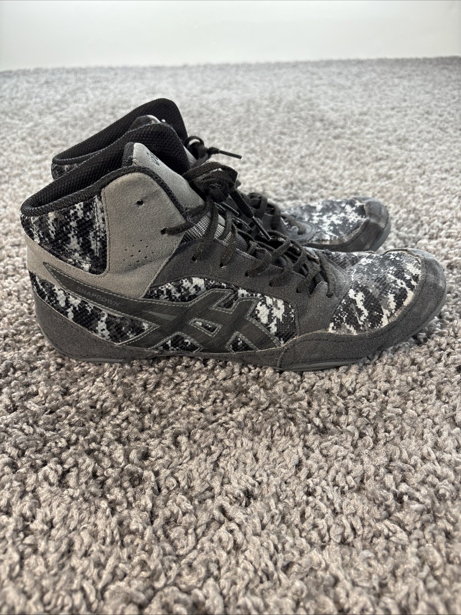 ASICS Snapdown Shoes Mens Size Gray Black Camo Wrestling