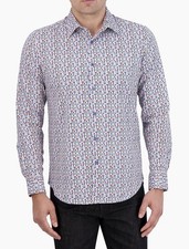 Robert Graham NWT Flamenco Casual Button Down Shirt Sz L Classic in White/Multi
