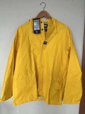 Helly Hansen Workwear Light Yellow Waterproof Rain Jacket Mens Medium 70211