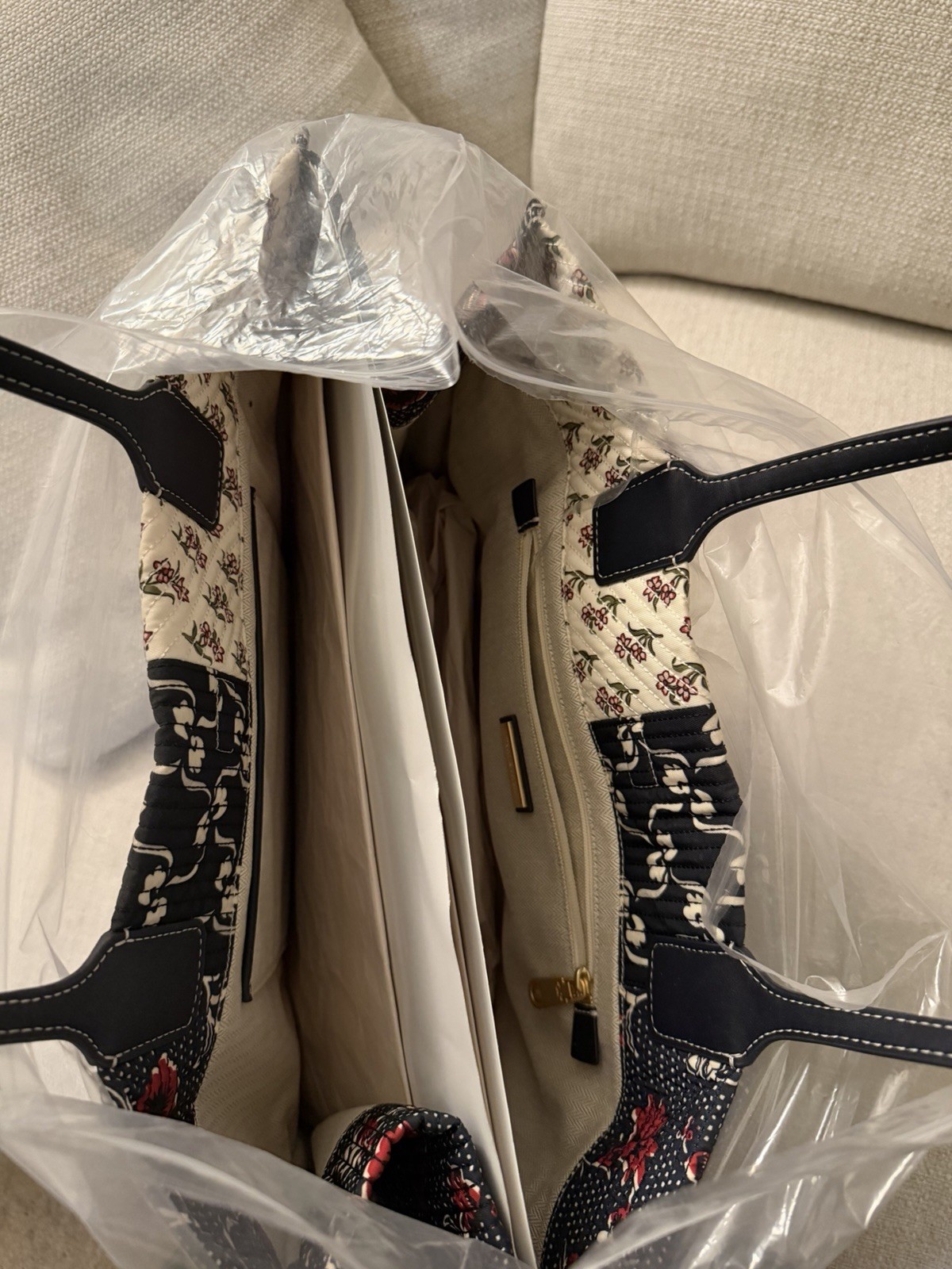 Tory Burch Patchwork Floral Multicolor Quilted To… - image 3