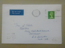 GB Postal History:  Nov 1988 23p Machin to Canada ( underpaid 1p ) 2nd class AIR