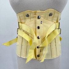 Women's Camp Vintage Cotton Waist Girdle Corset Butter Yellow 34 USA