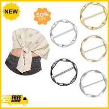 5pcs Metal Scarf Ring Clips Round T-shirt Tie Buckle Clothing Holder Uk