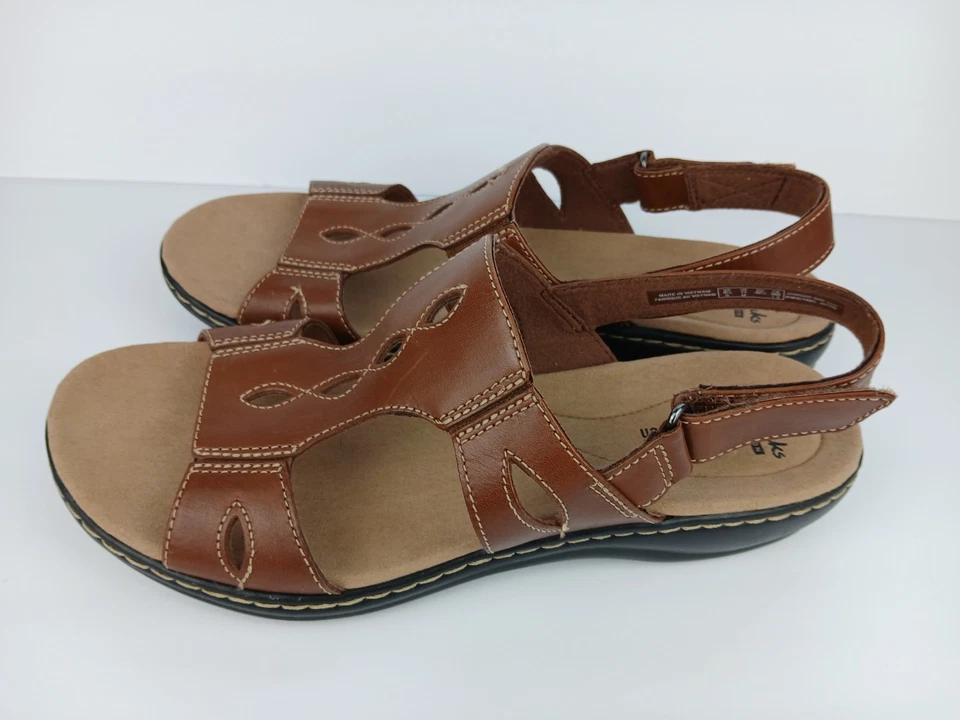 Sandalia Plana Clark’s Collection Leisa Lakelyn Cuero Marrón Para Mujer Talla US 11 Foto 4 de 4