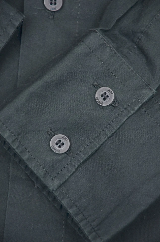 Just Cavalli Black Grandad Collar Pintuck Shirt Snake Floral Back - IT 52 (L) - Image 4 of 4