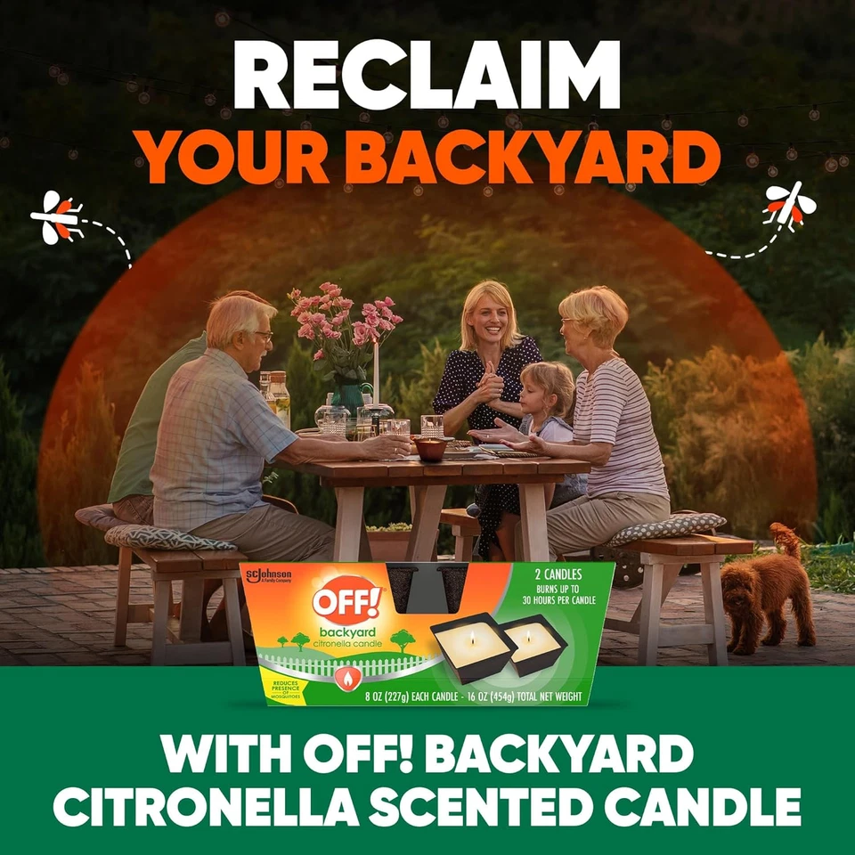 OFF! Backyard Citronella Scented Candle, Ambiance Enhancing Centerpiece, Burns f - Image 2 of 4