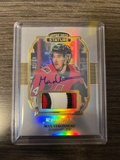 Max Veronneau 2019-20 UD Stature Rookie Patch Auto /33 Senators RPA