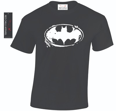 Batman Inspired Distressed T-Shirt DC Comic Book Hero Funny Tshirt