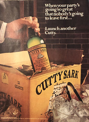 PRINT AD 1974 Cutty Sark Case Great Party Nobody Leave 1st Launch Another Cutty
