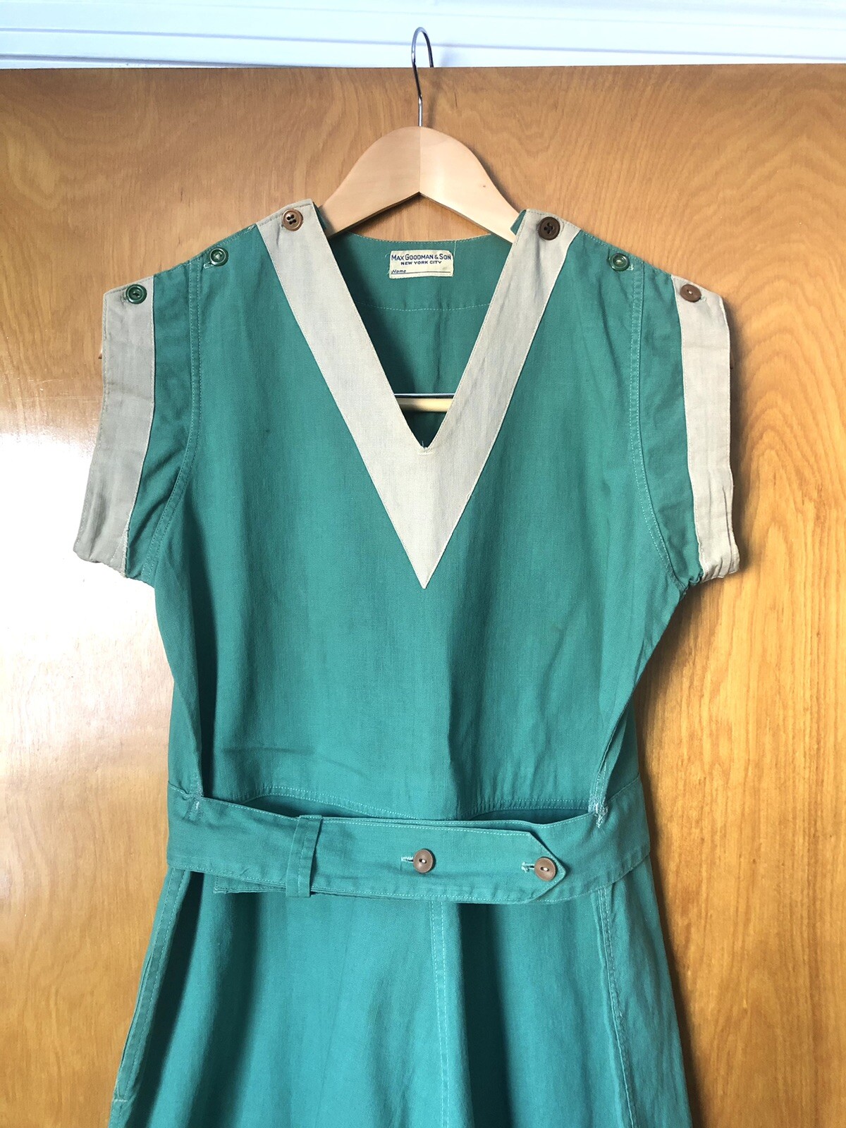 1930’s-1940’s Green Cotton Gym Sports Romper - image 2
