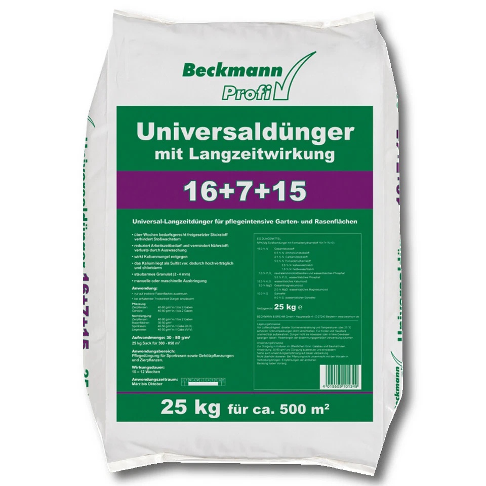 BECKMANN PROFI engrais universel 25 kg avec effet à long terme N P K 16 7 15 - Photo 1/1