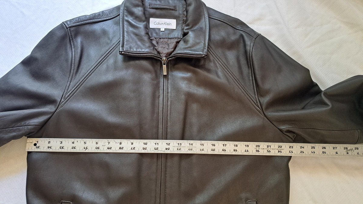 Vintage Y2K Calvin Klein Leather Jacket Men's Size L Brown Vintage Y2K Calvin Klein Leather Jacket Men's Size L Brown