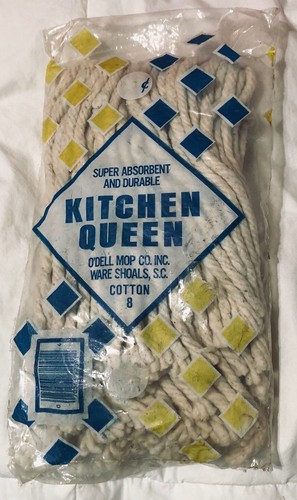 Cabezal de fregona Kitchen Queen #8 Cotton O’Dell Mop Company Inc. Ware Shoals, NC Nuevo - Imagen 1 de 4