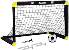 Kids Mini Soccer Goal Set - Backyard + Indoor Mini Net and Ball Set with Pump - 