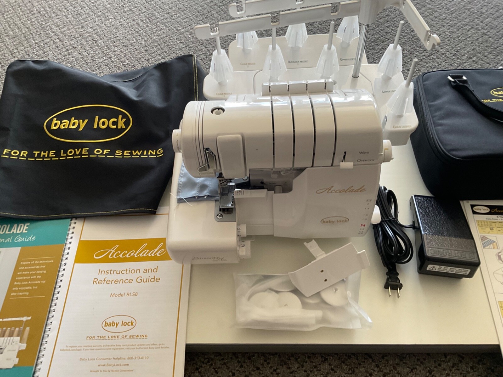 Baby Lock Accolade 8 Thread Home Serger + Coverstitch Machine with Air