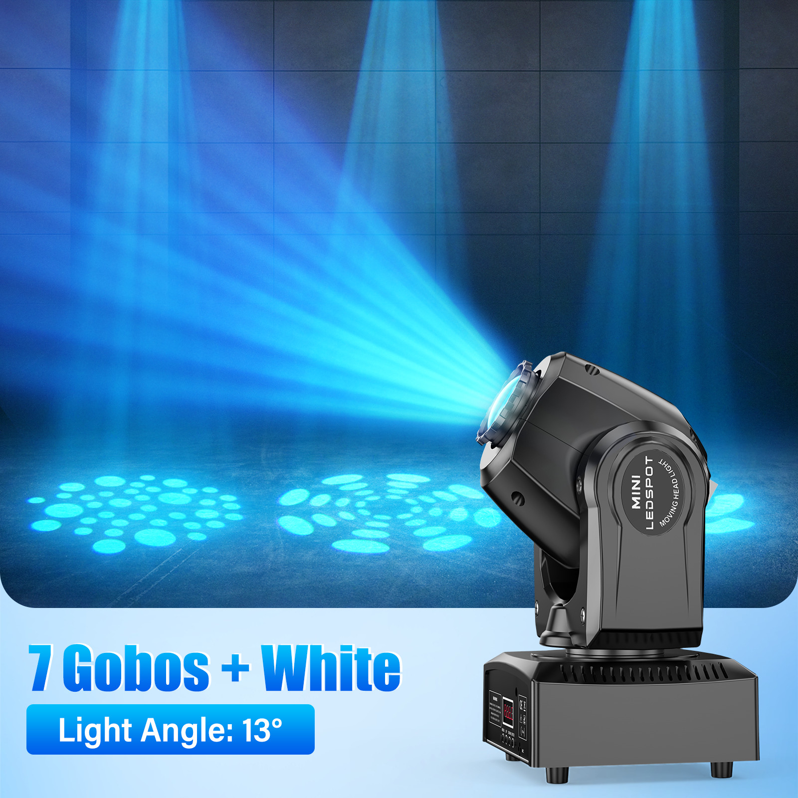 120W LED 8GOBO Moving Head Light RGBW Beam Stage DMX Spot Lighting DJ Disco Xmas