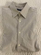 Camisa deportiva Ermenegildo Zegna digital geoimpresión botón debajo del cuello talla L $475