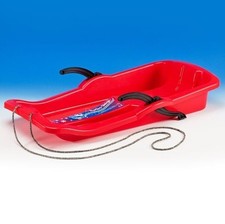 Bob Schlitten Rodel Schneegleiter Kinderschlitten Bremsen inkl. Zugseil 4 Farben