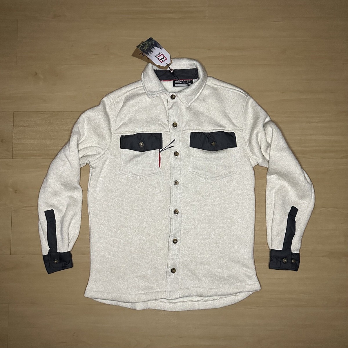 Avalanche Kilkenny Sherpa Lined Shirt Jacket Size Small White