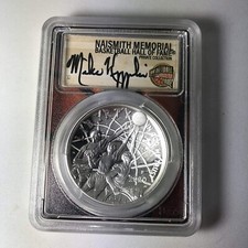 Coach Mike Krzyzewski Signed Silver Commemorative Coin Basketball Hall of Fame