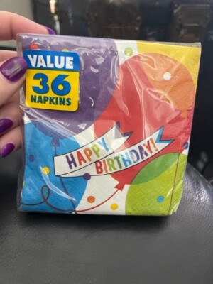 Brilliant Balloons Adult Office Happy Birthday Party Paper Beverage Napkins 36ct