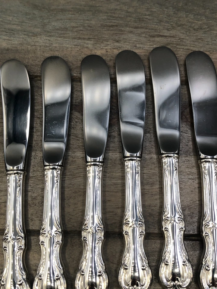 Juana de Arco por International Juego de 8 Esparcidores de Mantequilla 6" Plata de Ley Foto 2 de 3