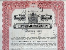City of Jersey City, 6% Refunding Bond Ser. F due 1941, 1933 (1.000 $) + Coupons