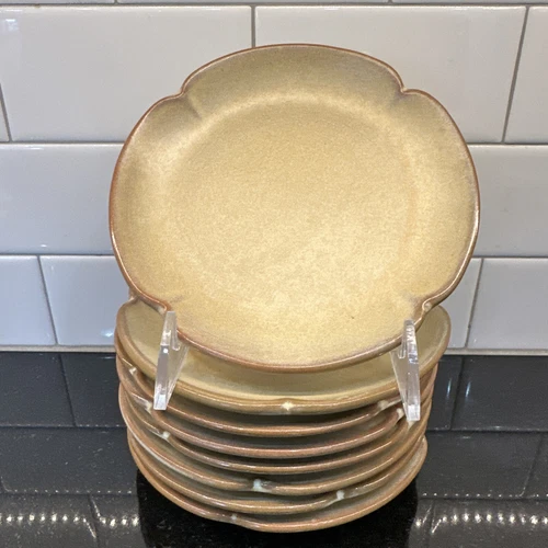 Lot Of 8 Frankoma Vintage Plainsman Gold 5GS 6.5" Salad Plates