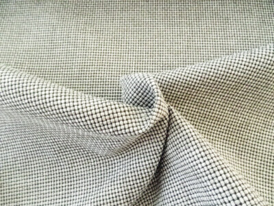 DESIGNER WOVEN GEOMETRIC SQUARES WHITE GRAYS UPHOLSTERY FABRIC $13.99/YD 433FS
