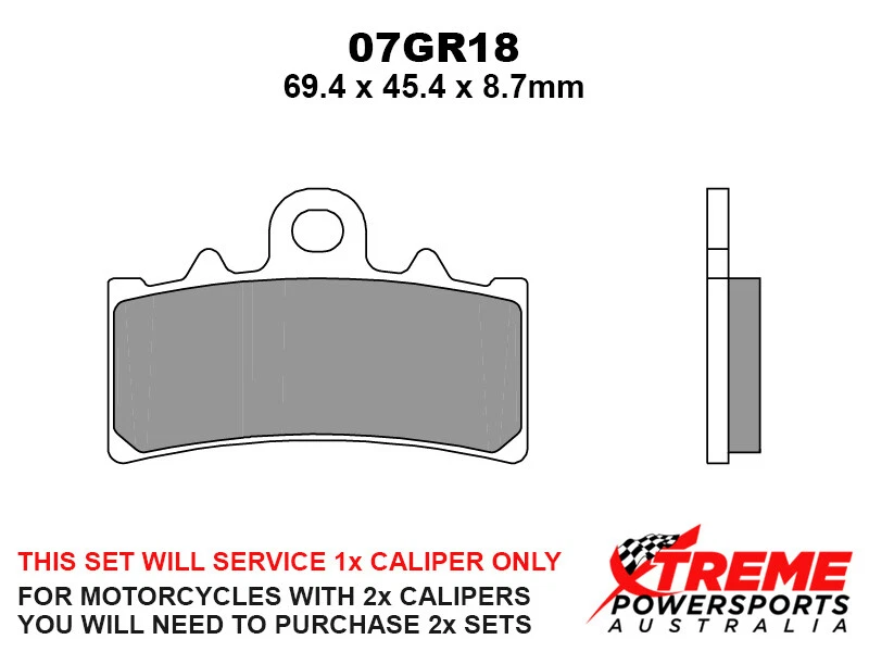 KTM RC 390 2015 Brembo Sintered Racing Front Brake Pads 07GR18-SC - image 2 of 3