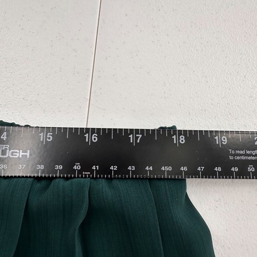 Leslie Fay Womens Petite Pleated Midi Skirt 12 Polyester Teal Green Chiffon a - Picture 3 of 8