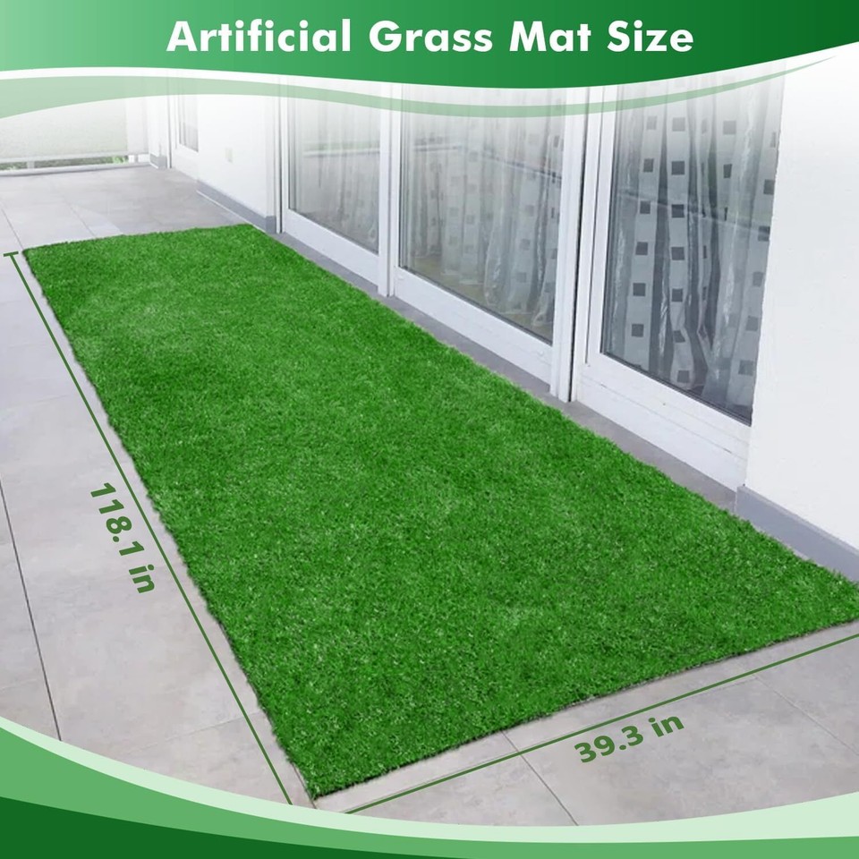118 x 39.5in Dog Grass Pad, Extra Large Artificial Grass Turf Mat, Fake