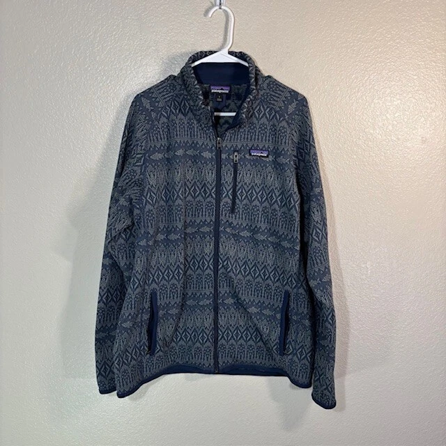 patagonia better sweater 1/4 zip aztec fish print sweater