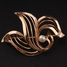 Broche Viggo Wollny Oro 585. 14 quilates. Vintage. DINAMARCA.
