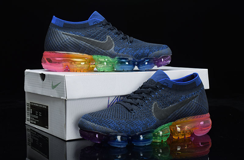 Nike Air VaporMax Flyknit men's rainbow air cushion shoes size 8-11