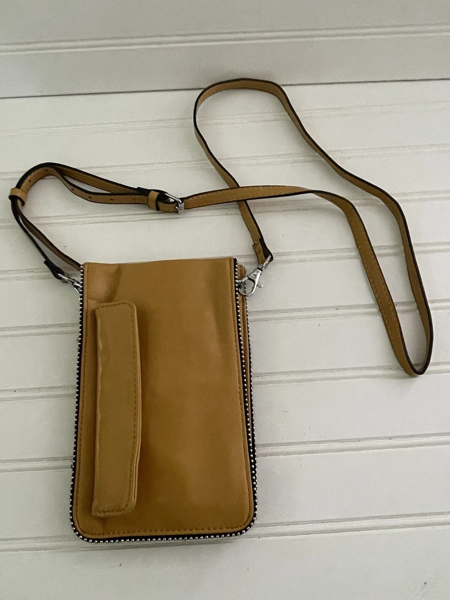 Coco Carmen Crossbody Mustard Vegan Leather Flat Wallet Purse