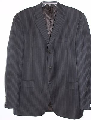 Men's CONCEPTS by CLAIBORNE Black Pinstripe Wool Blazer Sz 42L NWT $275  L#1375