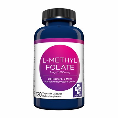 MD Life L Methylfolate 1mg - Professional-Grade Active Methylfolate Supplemen...