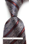 New Classic Striped Gray Brown JACQUARD WOVEN 100% Silk Men's Necktie Tie