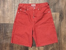 VTG 90s Unisex Guess Georges Marciano Red Jorts Jeans Shorts 31x9.5 21.5" USA 2