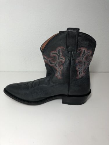 Vintage Harley Davidson Womens SZ 8 Charcoal Leather Cowboy Boots - Picture 4 of 12