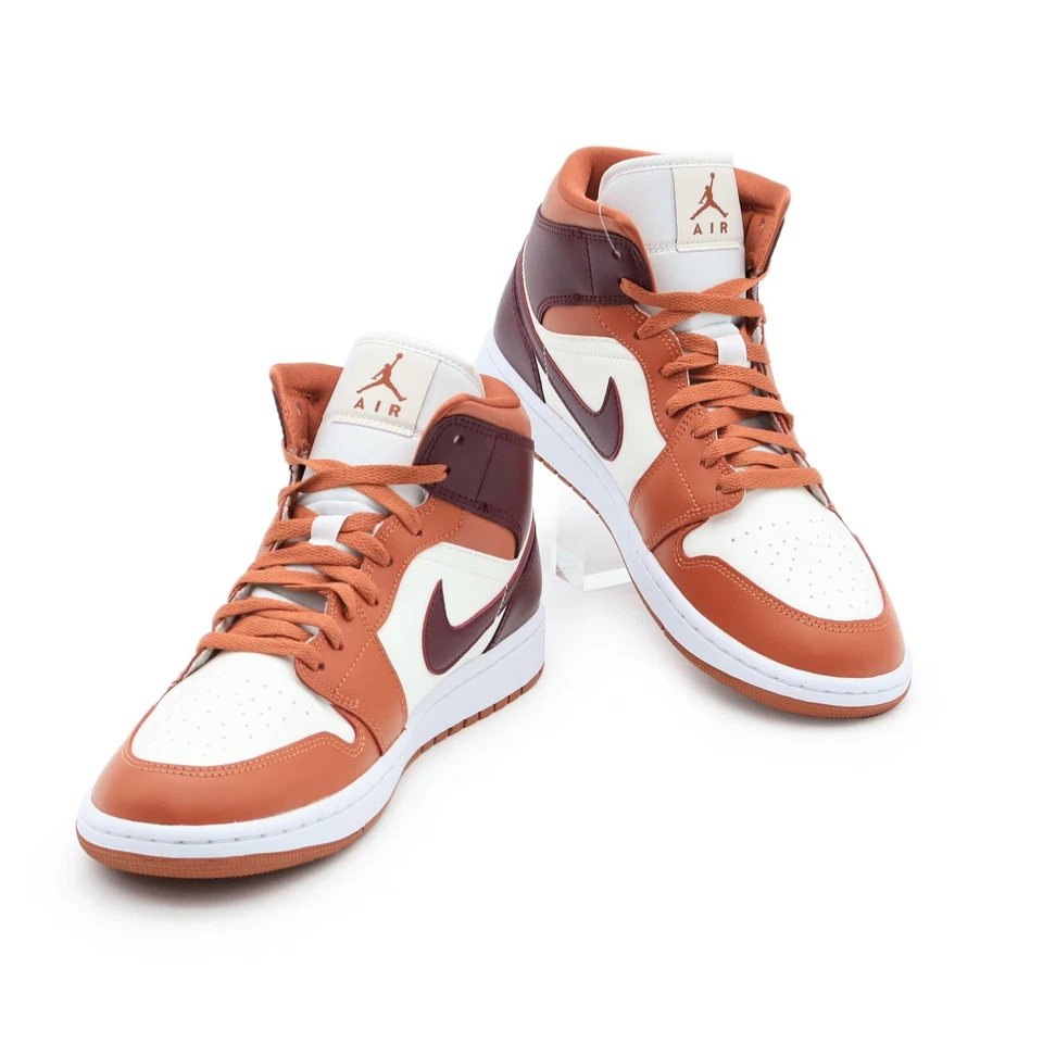 BQ6472-200 Nike Air Jordan 1 Mid Dusty Peach Sail Blanco Noche Granate (Mujeres) Foto 4 de 4