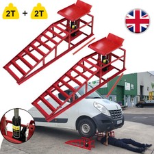 2Pcs 4 Ton Hydraulic Vehicle Car Ramp Jack Lift Garage Workshop Bottle Jack Ramp