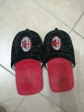 Pantofole Ufficiali A.C. Milan - Adulto/Bambino, Antiscivolo, Logo Ricamato, Taglia 43/44