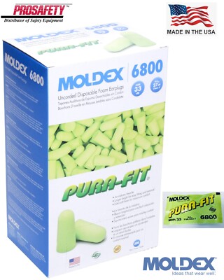 200- Moldex Pura Fit 6800 UNCORDED NRR 33 Noise Reduction Disposable Ear Plugs